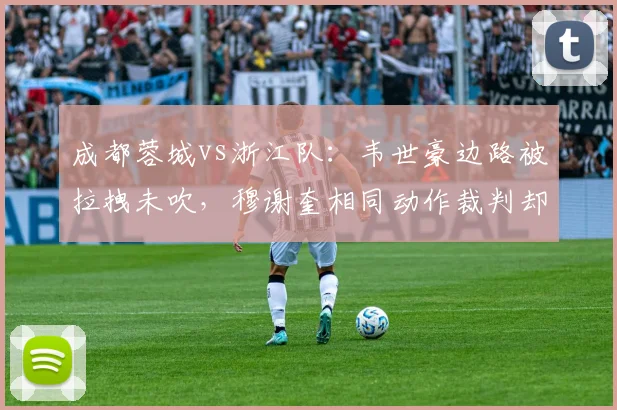 成都蓉城vs浙江队：韦世豪边路被拉拽未吹，穆谢奎相同动作裁判却判罚犯规